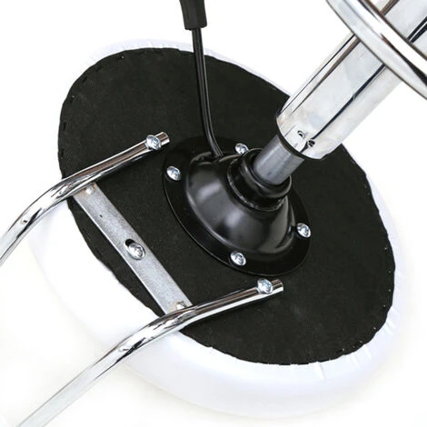 Vente Flash Tabouret De Bureau Tabouret à Roulettes Avec Dossier,Chaise Pivotante Chaise De Bureau Hauteur Réglable,Blanc – Image 5