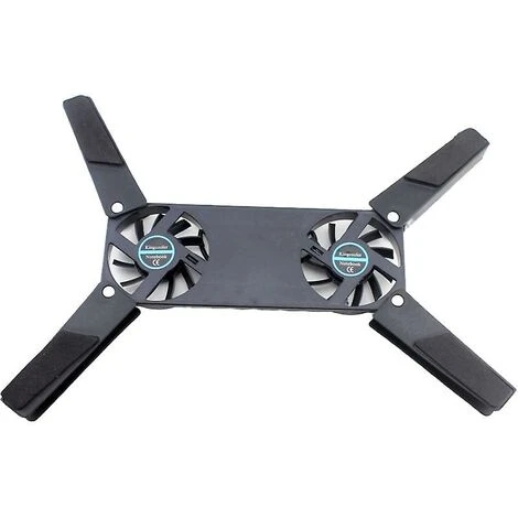 Support De Bureau Double Ventilateur De Refroidissement, Support D'ordinateur Pliable USB Support De Support Noir (1 Pièce, Noir)