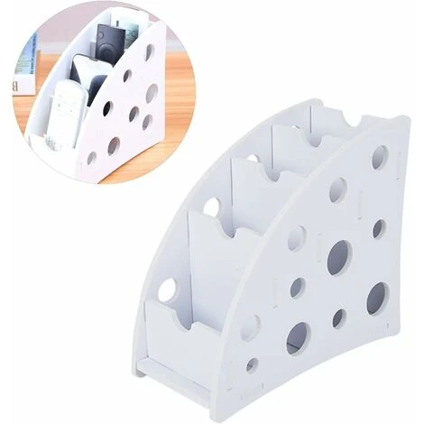 Organisateur Télécommandé à 4 Compartiments Organisateur De Stockage De Bureau Multifonctionnel Bois Amovible Conteneur Plastique Porte-Crayon En Bois Télécommande En Bois à Fentes Boîte De Rangement