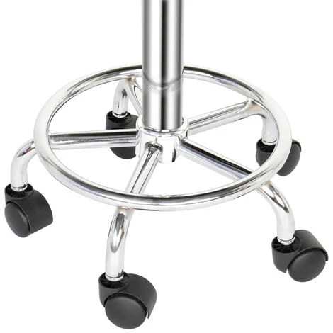 Coussin D'air En Cuir Semi-PU Certifié SGS 8 Cm D'épaisseur Imitation Coton Roues En Nylon 150 Kg Tabouret De Technicien Blanc Pieds Ronds Haha Tabouret Rond Tabouret De Bar Haha Rotation Des Jambes B – Image 3