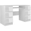 BARI - Bureau Informatique - Bureau D'ordinateur - 6 Tiroirs + Support Clavier Coulissant - Mobilier De Bureau