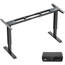 Bureau Assis Debout Pied De Bureau Réglable En Hauteur Électrique à 2Moteurs Bureau Réglable En Hauteur71-116 Cm Avec Moteurs Mémoire De 4hauteurs,Largeur Réglable106-180 Cm,Charge Max120kg Noir