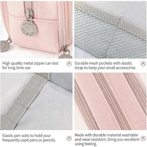 Dhrs Grande Capacité Trousse à Crayons 3 Compartiments Pochette Stylo Sac Pour école Adolescent Fille Garçon Hommes Femmes (jaune) – Image 4