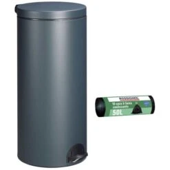 Rossignol - Poubelle De Cuisine à Pédale 30L ELORA Et 10 Sacs Poubelle 50L ELORA