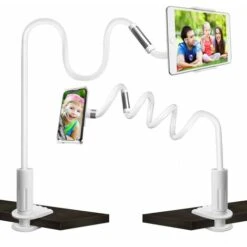 Organiseur De Bureau LITZEE Support De Tablette À Col De Cygne, Support De Tablette Support Réglable Rotation À 360 Ḟ Support De Téléphone Mobile Flexible À Bras Longs Support De Tablette Pour Ipad M