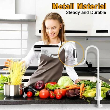 Organiseur De Bureau LITZEE Support De Tablette À Col De Cygne, Support De Tablette Support Réglable Rotation À 360 Ḟ Support De Téléphone Mobile Flexible À Bras Longs Support De Tablette Pour Ipad M – Image 2