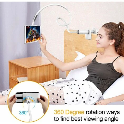 Organiseur De Bureau LITZEE Support De Tablette À Col De Cygne, Support De Tablette Support Réglable Rotation À 360 Ḟ Support De Téléphone Mobile Flexible À Bras Longs Support De Tablette Pour Ipad M – Image 5