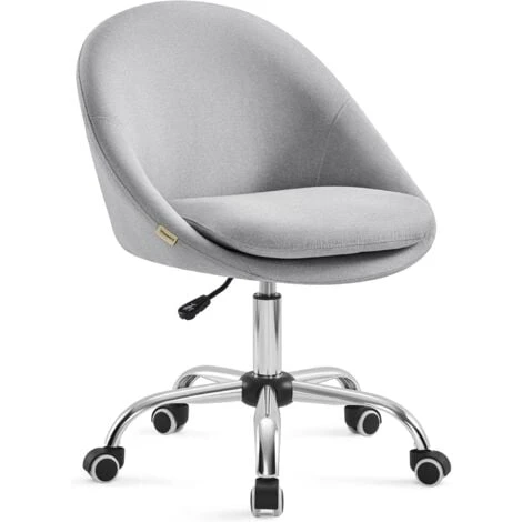 SONGMICS Chaise De Bureau, Fauteuil Pivotant, Siège Confort, Rembourrage En Mousse, Réglable En Hauteur, Pour Bureau, Chambre, Gris OBG020G01