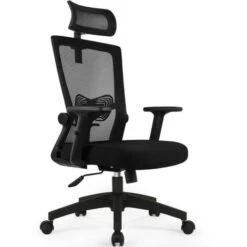 Chaise De Bureau, Fauteuil De Bureau Confortable à Roulettes, Siège Inclinable Et Ergonomique, Accoudoirs Pliables, Support Lombaire Réglable