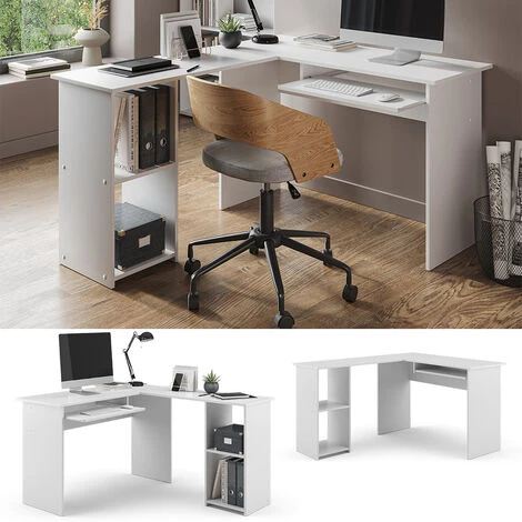 Bureau En Angle Sergio 120cm Blanc Vicco – Image 2