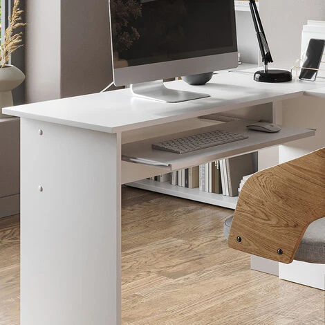 Bureau En Angle Sergio 120cm Blanc Vicco – Image 5