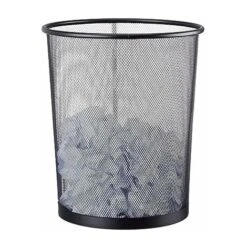 Poubelle Métal Maille Corbeille à Papier Bureau Treillis Métallique 20 Litres, 30 Cm Ø, Hauteur 35 Cm, Noir