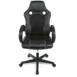 Chaise Gaming, Fauteuil De Bureau, Fauteuil Bureau Ergonomique, Fauteuil Pivotant, Avec Accoudoirs,Chaise Gaming Hauteur Réglable Et Dossier Inclinable, Charge De 140kg Noir