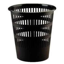 Corbeille à Papier Plastique Ronde Ajourée 16L Noir