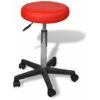 VIDAXL Tabouret De Bureau Rouge,Hauteur Réglable 65 - 98 Cm