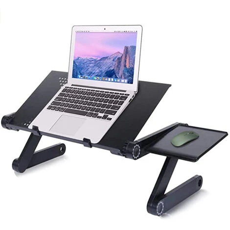 Support Ordinateur Portable Table De Lit Pliable Support PC Portable Lit Plateau Support De Lecture Inclinable Pour Canapé, Livre, Magazine Et Petit Déjeuner – Image 2