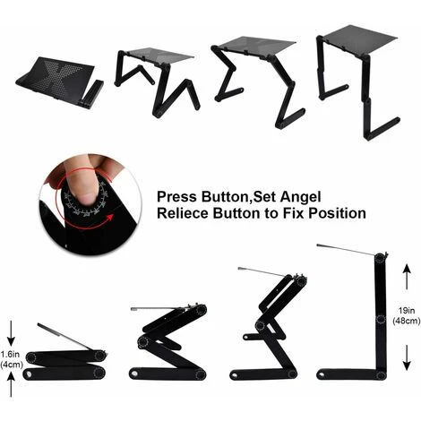 Support Ordinateur Portable Table De Lit Pliable Support PC Portable Lit Plateau Support De Lecture Inclinable Pour Canapé, Livre, Magazine Et Petit Déjeuner – Image 4