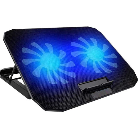 Ensemble De 2 Ventilateurs à Turbine Pour Refroidisseur D'ordinateur Portable Et Support D'ordinateur Portable Argenté, Plusieurs Hauteurs Ergonomiques – Image 2