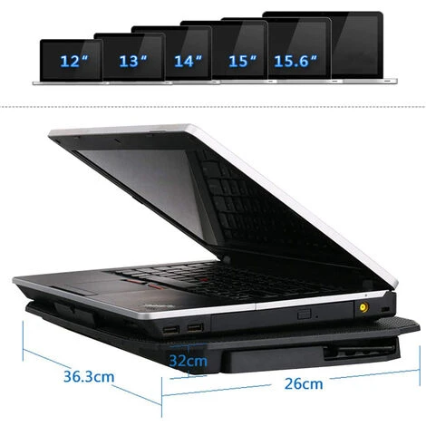 Ensemble De 2 Ventilateurs à Turbine Pour Refroidisseur D'ordinateur Portable Et Support D'ordinateur Portable Argenté, Plusieurs Hauteurs Ergonomiques – Image 3