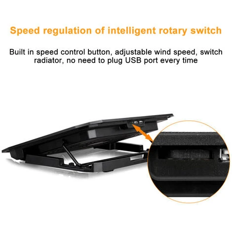 Ensemble De 2 Ventilateurs à Turbine Pour Refroidisseur D'ordinateur Portable Et Support D'ordinateur Portable Argenté, Plusieurs Hauteurs Ergonomiques – Image 5