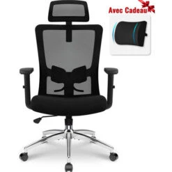 Chaise Bureau, Chaise De Bureau, Fauteuil De Bureau Inclinable, Chaise De Bureau Ergonomique, Appui-Tête, Soutien Lombaire Et Accoudoire Réglable