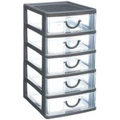 Rangement Tour Plastique 5 Tiroirs Grand Modèle - 5 Five Simply Smart